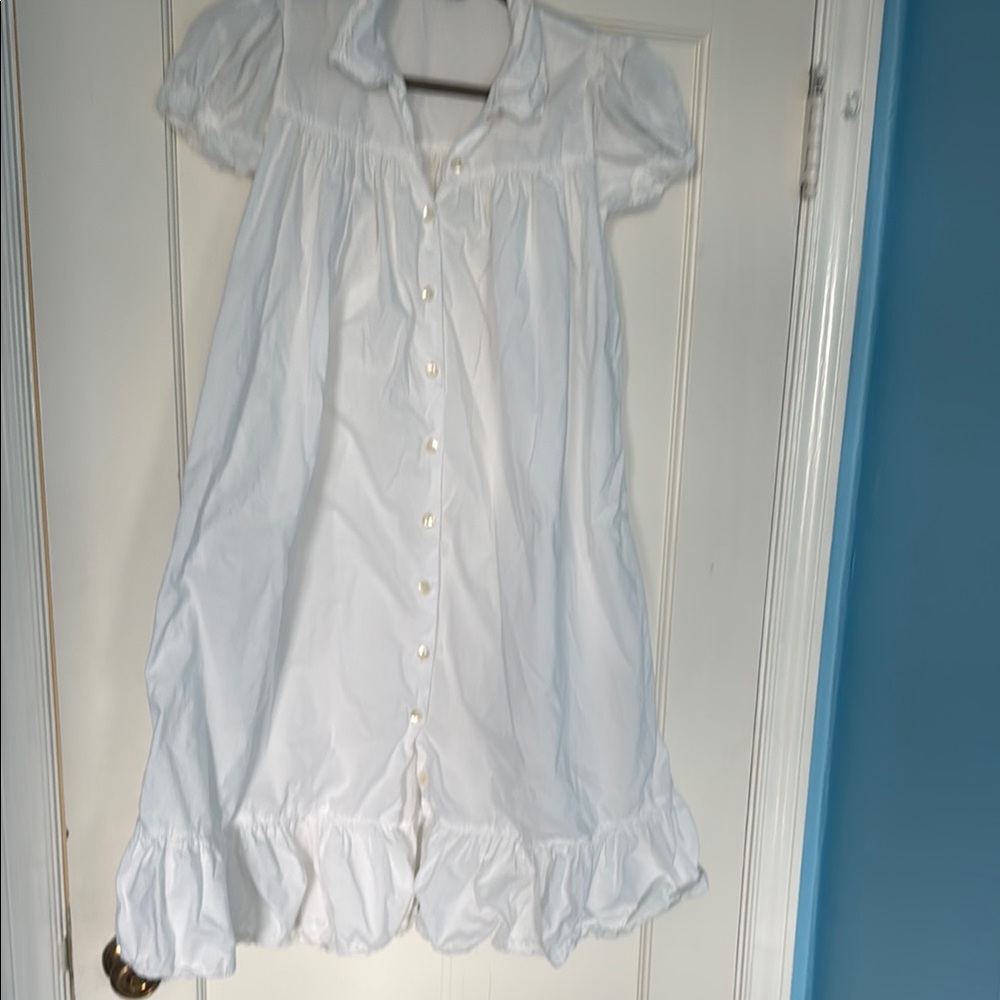 April Cornell White Babydoll Dress with Peter Pan Collar